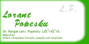 lorant popesku business card